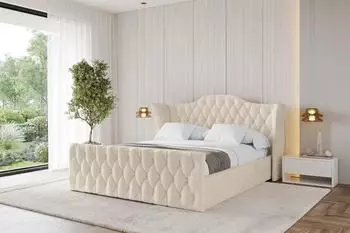 ALTDECOR Zoran-Z Polsterbett mit Bettkasten und Lattenrost, beige, 140x200cm (800001636998)