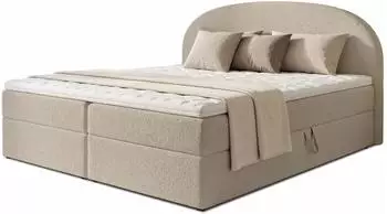 Sofnet Cloud Boxspringbett mit 2 Bettk&auml;sten, Boucl&eacute;, beige, 160x200cm