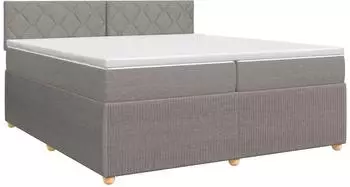 vidaXL Boxspringbett mit Matratze, taupe, 200x200cm, Stoff (3451556)