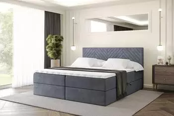 ALTDECOR Vexa Boxspringbett mit Matratze H4, 180x200cm, dunkelgrau (800001766602)