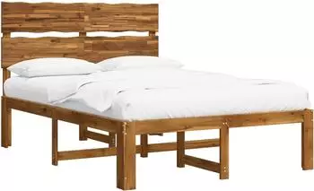 vidaXL Bettgestell ROSTOCK mit Kopfteil, natur, 160x200cm