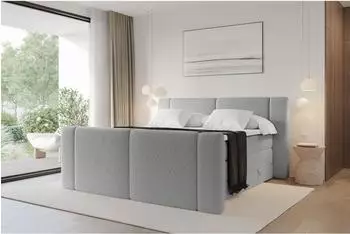 ALTDECOR EVON-Z King Boxspringbett 140x200cm, hellgrau, H3/H4 (800002005356)