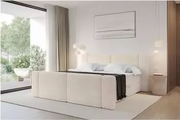 ALTDECOR Evon-Z Boxspringbett 160x200cm, H4-Matratze, beige (800002004800)