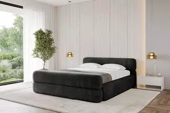 ALTDECOR Enora-Z-V1 Polsterbett mit Bettkasten & Lattenrost, 120x200cm, schwarz (800001641063)