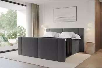 ALTDECOR EVON-Z King Boxspringbett 160x200cm, H3/H4, grau (800002005385)