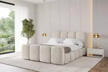 ALTDECOR KALA-Z Polsterbett mit Bettkasten und Lattenrost, beige, 120x200cm (800001810361)