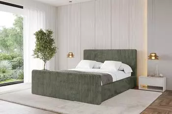 ALTDECOR Alova-Z-V1 Polsterbett mit Bettkasten und Lattenrost, 200x200cm, olivgr&uuml;n (800001636400)