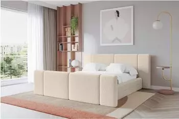 ALTDECOR Tevo-Z Polsterbett mit Bettkasten & Lattenrost, 140x200cm, dunkelbeige (800002003769)