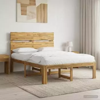vidaXL Bettgestell ROSTOCK mit Kopfteil, wei&szlig;, 140x190cm