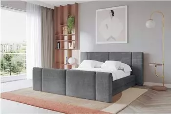 ALTDECOR Tevo-Z Polsterbett mit Bettkasten, Lattenrost & Matratze H3/H4, 180x200cm, dunkelgrau (800002003690)
