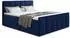 Sofnet Star Lux Boxspringbett mit 2 Bettkästen, Bonell-Matratze & Topper, blau (140x200cm)