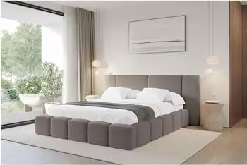 ALTDECOR NILO Polsterbett mit Bettkasten und Lattenrost, 120x200cm, braun (800001939080)