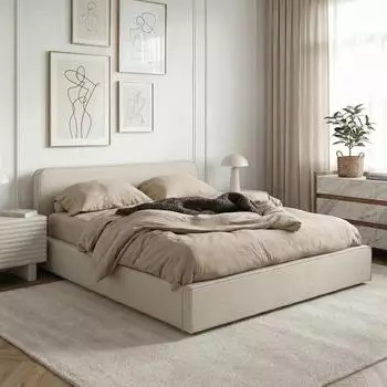 Idimex Marini Polsterbett mit Lattenrost 120x200cm, beige (96238)