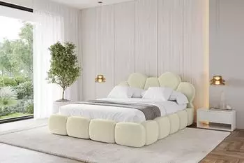 ALTDECOR LANA Polsterbett mit Bettkasten und Lattenrost, beige, 120x200cm (800001812928)