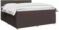 vidaXL Boxspringbett mit Matratze Dunkelbraun 140 x 190 cm Stoff