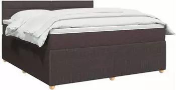 vidaXL Boxspringbett mit Matratze, dunkelbraun, 140x190cm, Stoff (3452921)
