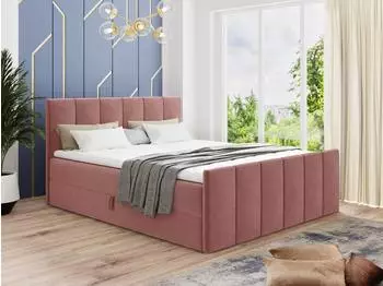 Sofnet Star Lux Boxspringbett mit 2 Bettk&auml;sten, Bonell-Matratze & Topper, 160x200cm, pink (Kronos 29)