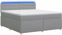 vidaXL Boxspringbett mit Matratze Hellgrau 180 x 200 cm Stoff