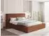 WFL GROUP Merlin Polsterbett mit Bettkasten, Chenille orange, 160x200cm