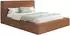 WFL GROUP Merlin Polsterbett mit Bettkasten, Chenille orange, 160x200cm