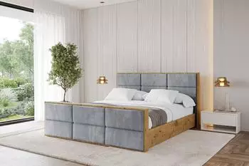 ALTDECOR ENZO1-Z Polsterbett mit Bettkasten und Lattenrost, 180x200cm, grau (800001641661)