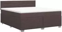 vidaXL Boxspringbett mit Matratze Dunkelbraun 140 x 200 cm Stoff