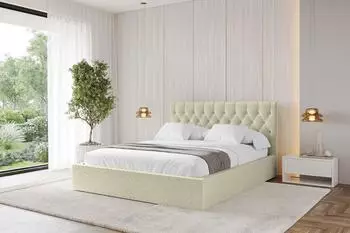ALTDECOR RENO Polsterbett mit Bettkasten und Lattenrost, 120x200cm, beige (800001741139)