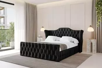 ALTDECOR MODY-Z Polsterbett mit Bettkasten und Lattenrost, schwarz, 160x200cm (800001639930)