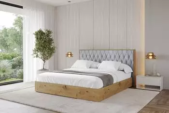 ALTDECOR ENZO5 Polsterbett mit Bettkasten und Lattenrost, 180x200cm, hellgrau (800001637626)