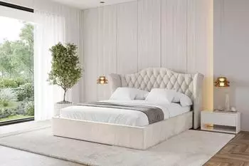 ALTDECOR Zoran Polsterbett mit Bettkasten und Lattenrost, beige, 140x200cm (800001639247)