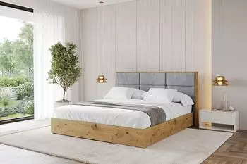 ALTDECOR ENZO1 Polsterbett mit Bettkasten und Lattenrost, 200x200cm, grau (800001812121)