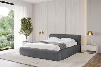 ALTDECOR ENORA-V1 Polsterbett mit Bettkasten und Lattenrost, 160x200cm, dunkelgrau (800001638343)