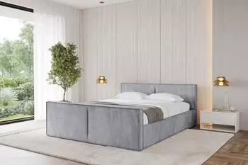 ALTDECOR Emmi-Z-V1 Polsterbett mit Bettkasten und Lattenrost, hellgrau, 180x200cm (800001640552)