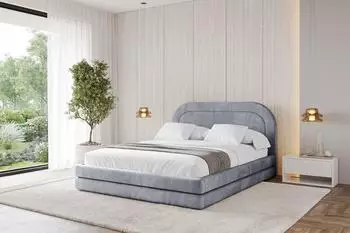 ALTDECOR LERIS Polsterbett mit Bettkasten & Lattenrost, 140x200cm, grau (800001740784)