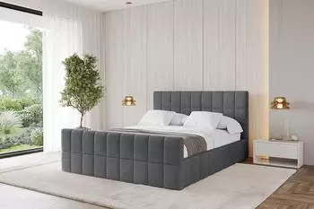 ALTDECOR AMEA-Z Polsterbett mit Bettkasten und Lattenrost, anthrazit, 120x200cm (800001810810)