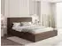 WFL GROUP Merlin Polsterbett mit Bettkasten & Metall-Lattenrost, Chenille braun, 160x200cm (800002101075)