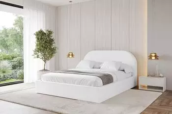 ALTDECOR Tivon Polsterbett mit Bettkasten & Lattenrost, Kunstleder wei&szlig;, 200x200cm (800001637247)
