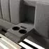 MODFU Polsterbett aus Leinen 160x200cm mit Stauraum, Ladestation und Becherhalter