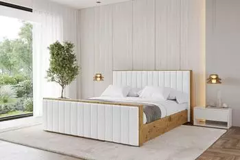 ALTDECOR ENZO4-Z Polsterbett mit Bettkasten und Lattenrost, 180x200cm, wei&szlig; (800001810771)