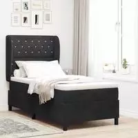 vidaXL Boxspringbett mit Matratze Schwarz 190 x 90 cm Samt