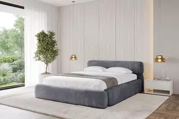 ALTDECOR ENORA-V1 Polsterbett mit Bettkasten und Lattenrost, 180x200cm, dunkelgrau (800001638424)