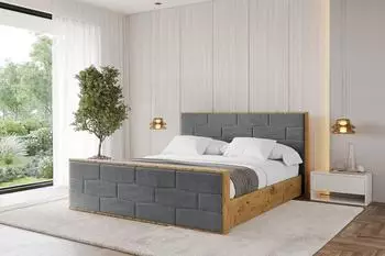 ALTDECOR Enzo8-Z Polsterbett mit Bettkasten und Lattenrost, 180x200cm, dunkelgrau (800001640964)