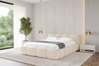 ALTDECOR KALA-v1 Polsterbett mit Bettkasten und Lattenrost, 120x200cm, beige (800001809465)