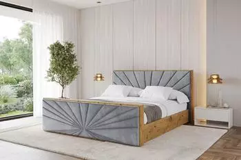 ALTDECOR ENZO6-Z Polsterbett mit Bettkasten und Lattenrost, 160x200cm, grau (800001811843)