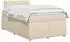 vidaXL Boxspringbett mit Matratze, Stoff, creme, 120x200cm (3452406)