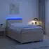 vidaXL Boxspringbett mit Matratze, Stoff, creme, 120x200cm (3452406)
