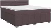 vidaXL Boxspringbett mit Matratze Dunkelbraun 180 x 200 cm Stoff