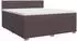vidaXL Boxspringbett mit Matratze, dunkelbraun, Stoff, 180x200cm (3451265)