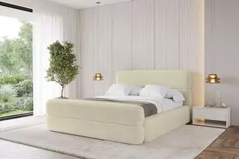 ALTDECOR Polsterbett Enora-Z mit Bettkasten, Lattenrost & Matratze H3/H4, 120x200cm, beige