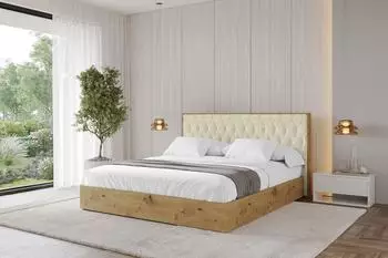 ALTDECOR ENZO5 Polsterbett mit Bettkasten und Lattenrost, 160x200cm, beige (800001808839)